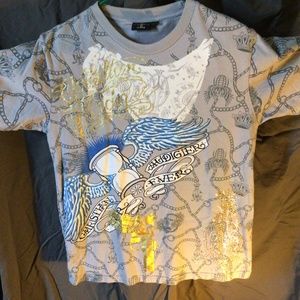 Christian Audigier L Gray Graphic T-Shirt